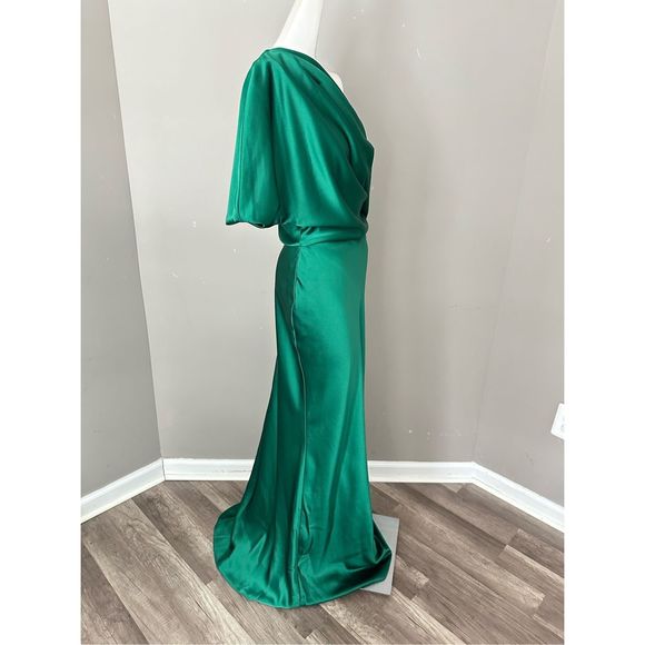 Amsale Satin One-Shoulder Gown - Picture 7 of 9